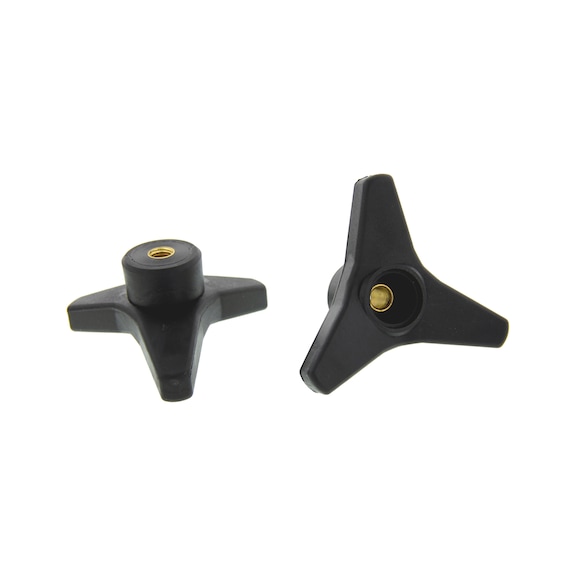 Three prong knob with continuous insert nut Full hub - 1