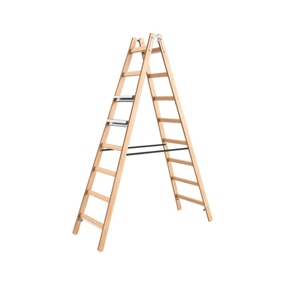 One-sided hybrid ladder - STANDLDR-HYBRID-2X8-(W.1SD-2ALU-STEP)