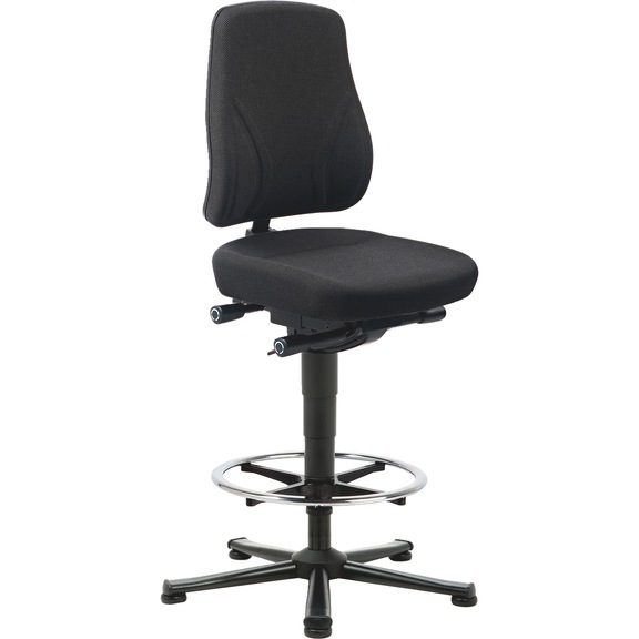 Swivel work chair All-In-One - ERGO-STUHL-ALLIN1-GL-F.RING-STOFF-SCHW
