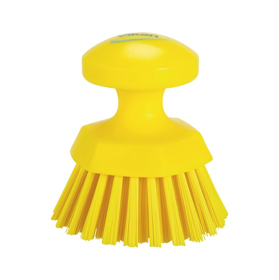 Round hand-held brush, hard - HNDBURST-RD-D110MM-HART-GELB