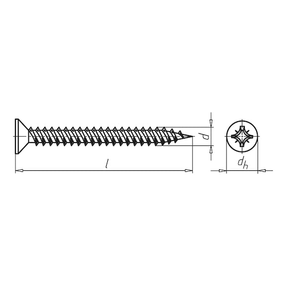 WÜPOFAST<SUP>®</SUP> zinc-plated blue chipboard screw - SCR-CS-WO-Z2-(A2K)-3,5X45/41