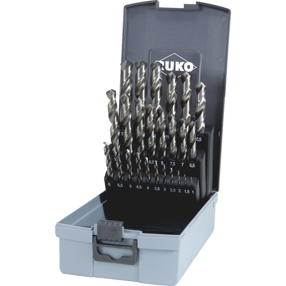 Twist drill bit, metal assortment/set 25&nbsp;pieces Ruko 281215E HSCo8 DIN 338 - DRL-RUKO-281215ERO-DIN338-(1-13)-0,5
