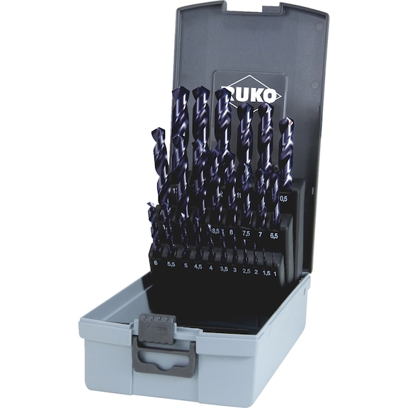 Twist drill bit, metal assortment/set 25&nbsp;pieces Ruko 281215EF HSCo8 DIN 338 - DRL-RUKO-281215EFRO-DIN338-TIALN-(1-13)