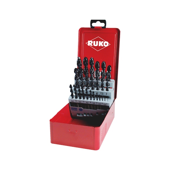 Twist drill bit, metal assortment/set 25&nbsp;pieces Ruko 229215F HSCo DIN 338
