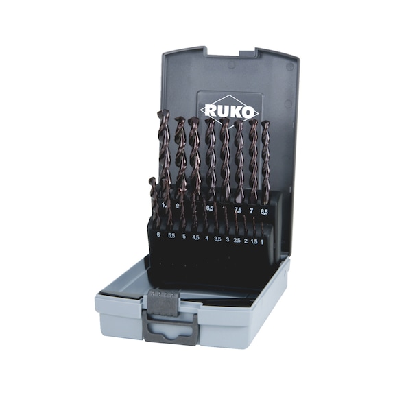 Spiraalboor, metaal, assortiment/set 19-dlg Ruko 229214F HSCo DIN 338 - DRL-RUKO-229214FRO-DIN338-TIALN-(1-10)