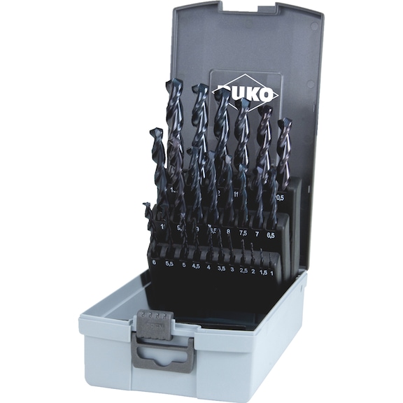 Twist drill bit, metal assortment/set 25&nbsp;pieces Ruko 229215F HSCo DIN 338 - DRL-RUKO-229215FRO-DIN338-TIALN-(1-13)