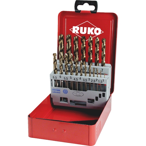 Spiraalboor, metaal, assortiment/set 19-dlg Ruko 215214 HSCo DIN 338