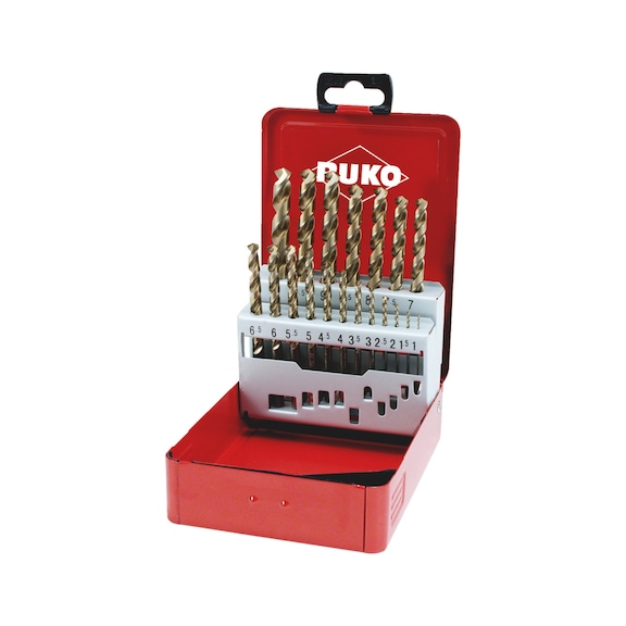 Twist drill bit, metal assortment/set 19&nbsp;pieces Ruko 228214 HSCo DIN 338 - DRL-SPRL-RUKO-228214-DIN338-(D1-10)-0,5