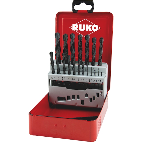 Twist drill HSS-G DIN 338 sort 19 pcs 214214S Ruko
