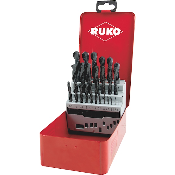 Twist drill bit, metal assortment/set 25&nbsp;pieces Ruko 214215S HSS-G DIN 338