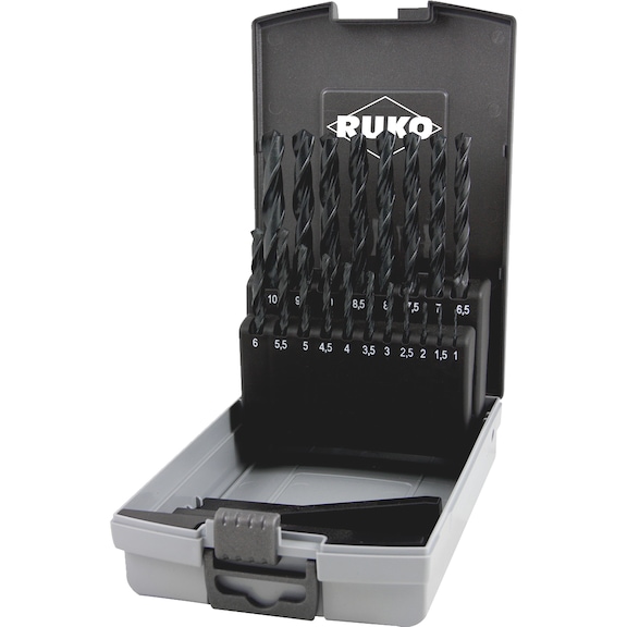 Twist drill HSS-G DIN 338 sort 19 pcs 214214S Ruko - DRL-RUKO-214214SRO-DIN338-(1-10)-0,5