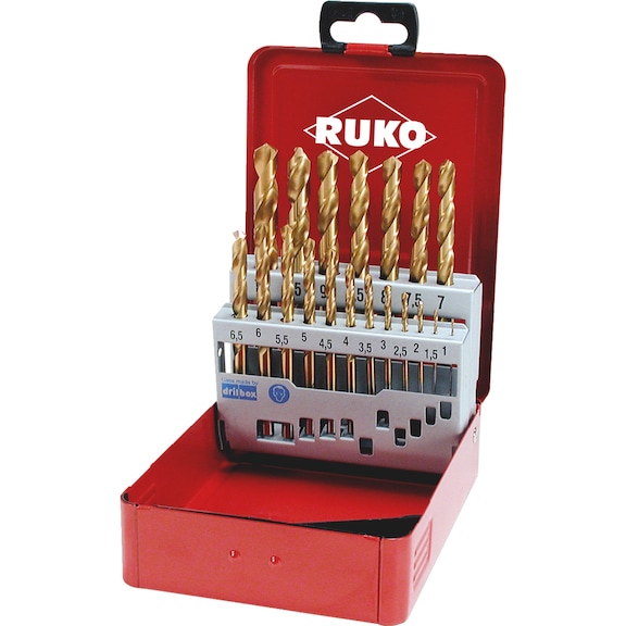 Twist drill HSS-G DIN 338 sort 19 pcs 250214T Ruko