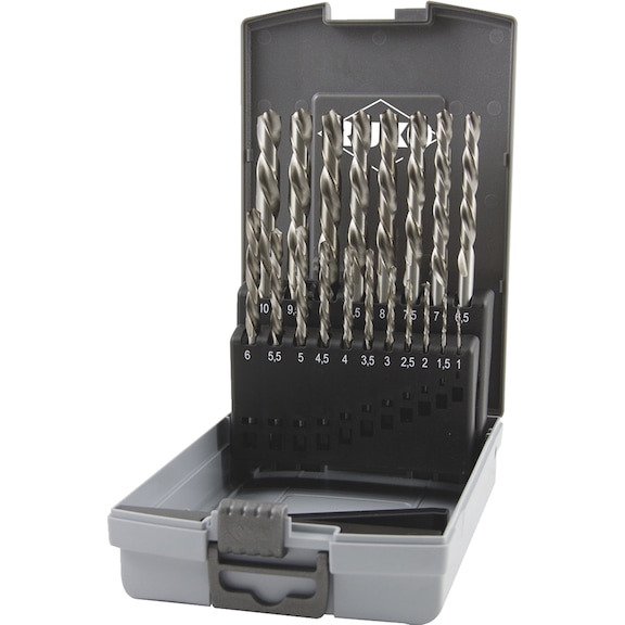 Twist drill bit, metal assortment/set 19&nbsp;pieces Ruko 214214Li HSS-G DIN 338 - DRL-RUKO-214214LIRO-DIN338-(1-10)-0,5