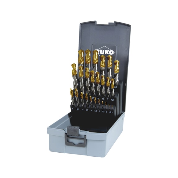 Foret h&eacute;lico&iuml;dal, assortiment/jeu m&eacute;tal 25 pi&egrave;ces Ruko 2501215T HSS-G DIN 338 - DRL-RUKO-2501215TRO-DIN338-TIN-(1-13)