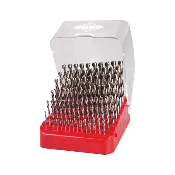 Twist drill bit, metal assortment/set 91&nbsp;pieces Ruko 214223 HSS-G DIN 338 - DRL-SPRL-RUKO-214223-DIN338-(D1-10)-0,1