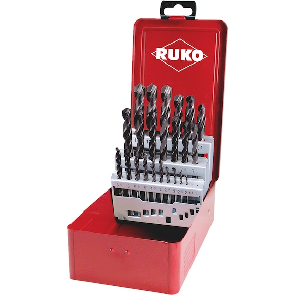 Twist drill VHM DIN 338 sort 23 pcs 815215C Ruko