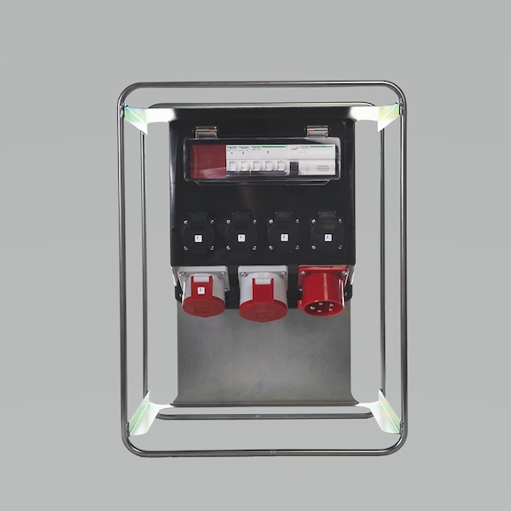 Construction site switchboard, case model with frame - PWRDISTR-PRTBLE-IP44-230V/C-W.FRAME-32A