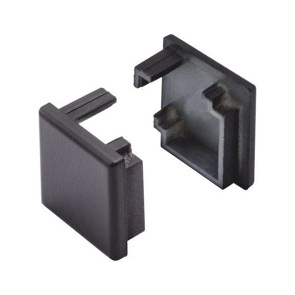 End cap set for LED support profile UBP-4 - ENDCAP-SET-(F.UBP-4)-BLCK