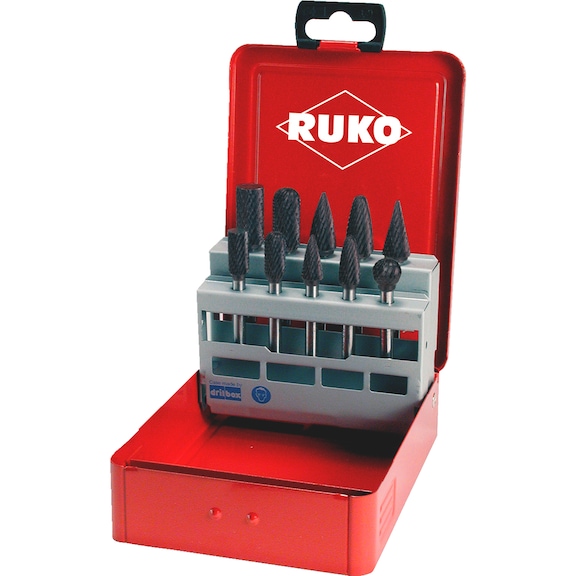 Milling bit assortment/set Ruko 116003TC 10&nbsp;pieces TiCN