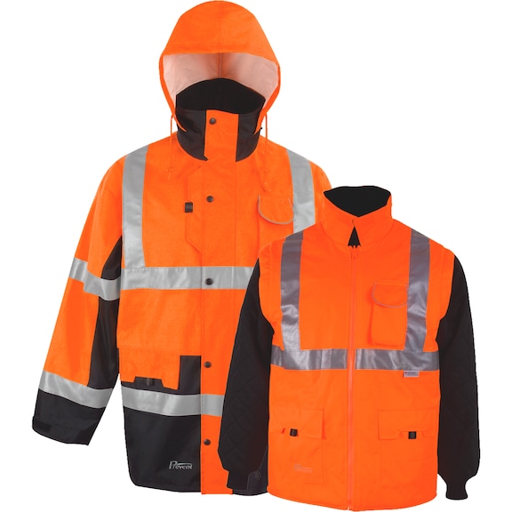High-visibility jacket Asatex Prevent® 5-in-1 high-visibility parka