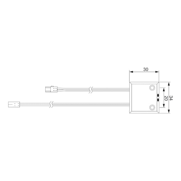 Produktbild von BULGIN C3006CRWW Türischalter – SPST, 2 Positionen, Anschluss 6,3x0,8mm