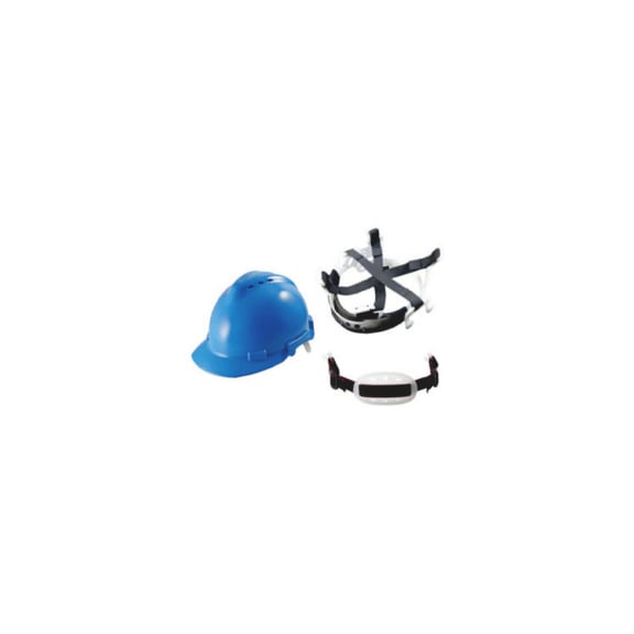 Breathable safety helmet with adjustable knob AM LINE - SAFEHELM-EN397-6POINT-PP-PE-BLUE
