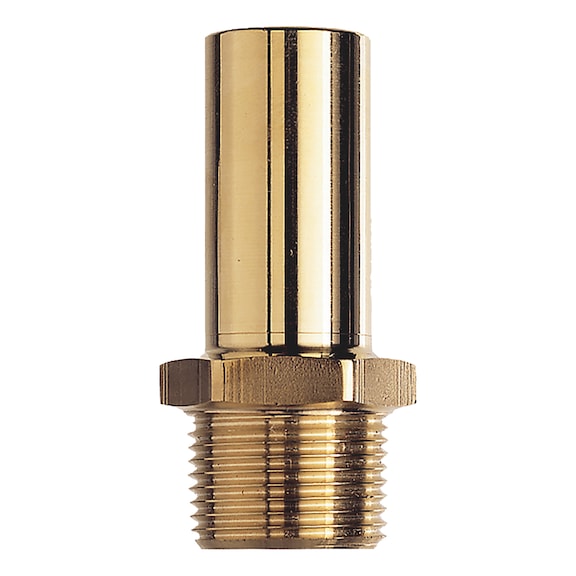 Pipe connector brass thread - PIPPLG-PN-BRS-28MM-1INCH