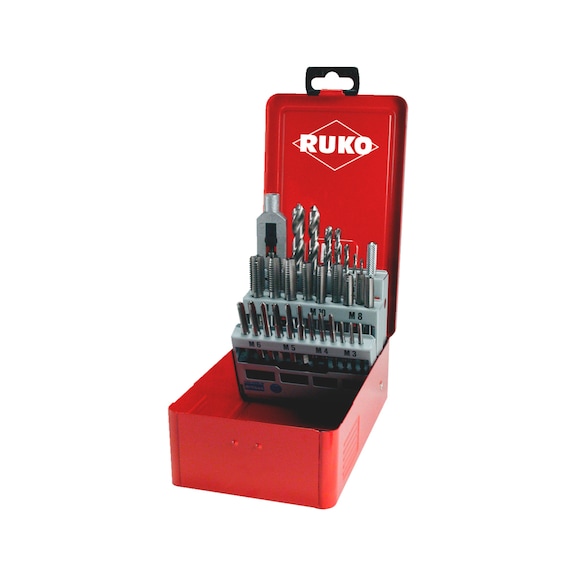 Manual screw tap, assortment 29-piece Ruko hand tap cassette HSS DIN 352 - HNDTAP-RUKO-245003-HSS-M3-M12