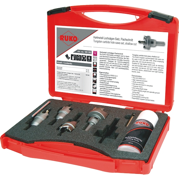 Hole saw tungsten carbide ass. 6 pcs 105302 Ruko - HOSAW-RUKO-105302-TC-D16,5-32,5