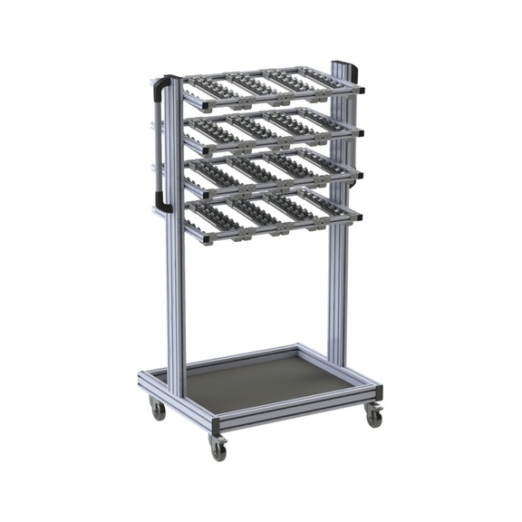 Bereitstellungswagen Multi mit Rollenbahn - WAPS-BRTSTLWGN-MULTI-ROLL-500-4BOD-4BHN