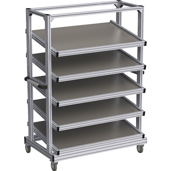 Shelf trolley with shelves - WAPS-REGALWAGEN-830MM-5FACHBOEDEN