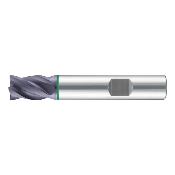 Solid carbide end mill Speedcut-Universal, DIN 6527K, short, four-lipped drill, uneven angle of twist gradient - 1