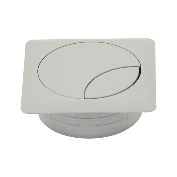 Passe-câbles carré, deux pièces - CBLOPNING-F.DESK-SQUAR-GREY-72X72