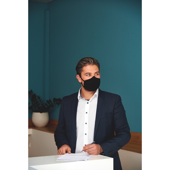 Half face mask reusable AVP Premium - FLDMSK-NSCLP-FLEECE-BLACK