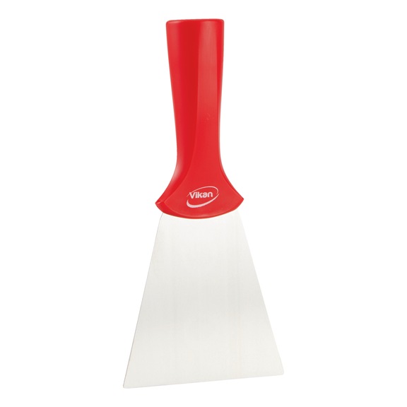 Schaber mit Edelstahlblatt f&uuml;r Stiele - SCHAB-STLMODELL-EDSTBLA-L100MM-ROT