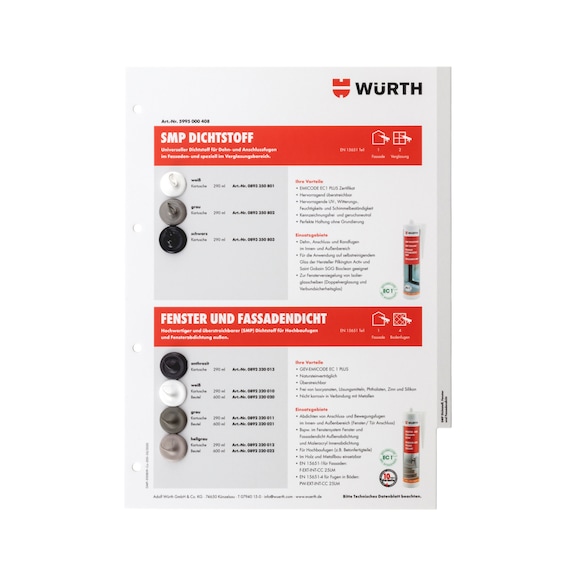 Nuancier pour mastics d'étanchéité - COLCARD-SEAL-BOARD-A4-(SMP-WNDW FCDE)