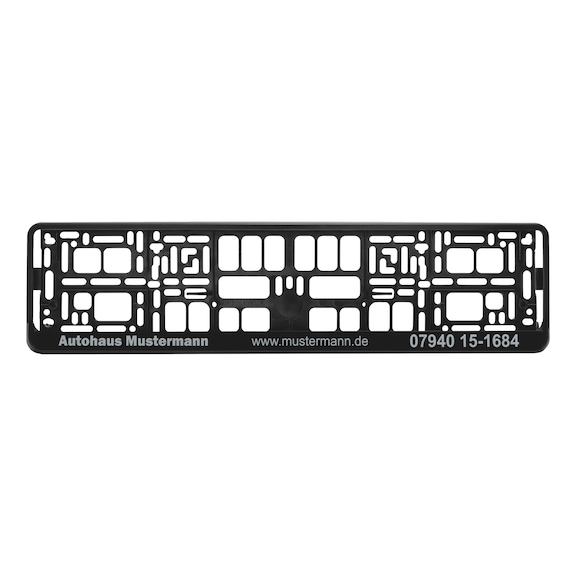 Number plate holder, Basixx completely printed - NPH-COMPL-PLT/STR-SILV-POS-BASIXX-520MM