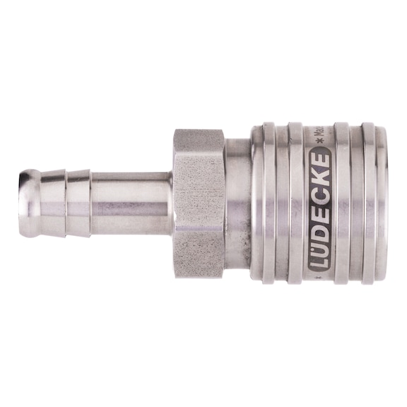 Stainless steel quick-action coupling Connector with hose connection