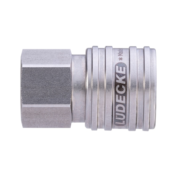 Stainless steel quick-action coupling Port with female thread