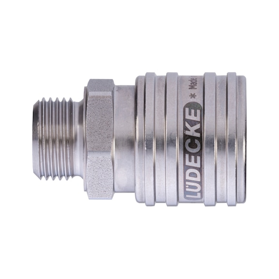 Stainless steel quick-action coupling Bushing with external thread