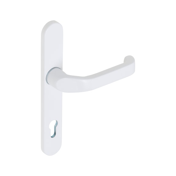 AL 920 door handle on inner plate With CK punch - DH-ALU-AL920-INSIDE-H-CK-92-8-216-RAL901