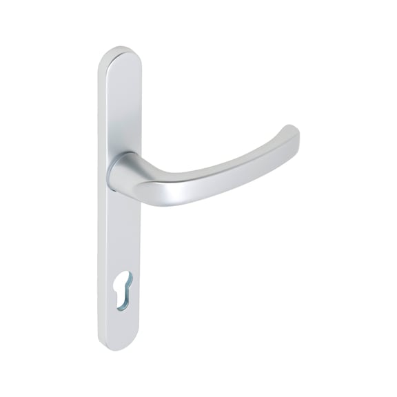 Türdrücker AL 900 auf Außenschild mit PZ Lochung - TD-ALU-AL900-AUSSHILD-D-PZ-92-8-216-F1