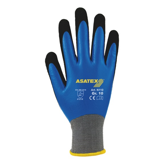 Protective glove, knitted and coated Asatex N110 - GLOV-ASATEX-N110-SZ6