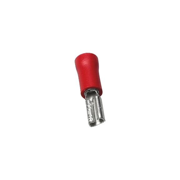 Puntera de crimpado para cables, terminal faston Con aislamiento de PVC - FASTON-AISL-HEMB-2,8MM-ROJO-(0,5-1,5MM2)