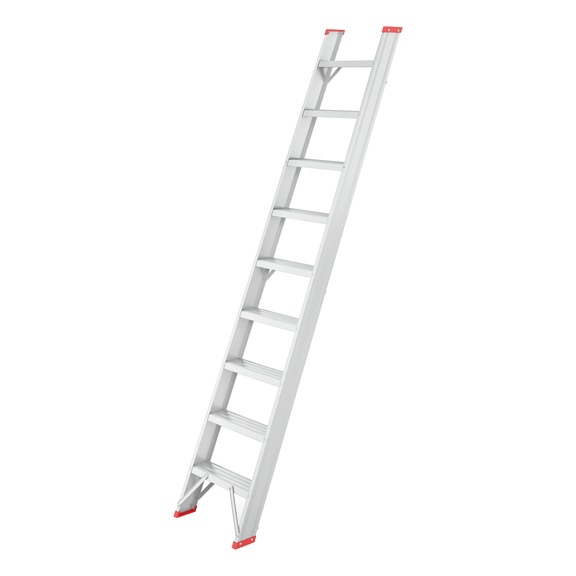 Riveted aluminium single ladder with steps - LANDLDR-ALU-9STEP