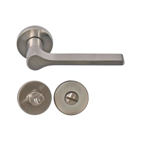 Poignée de porte BREVA en zamak avec ressort de rappel - condamnation