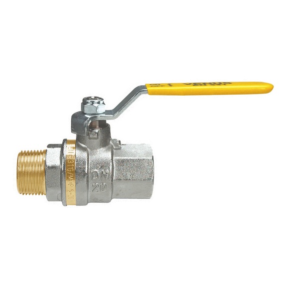 Valvola sfera VENUS MF con leva acciaio gialla EFF - VALVOLA-A-SFERA-VENUS-MF-LEVA-GIALLA-1"