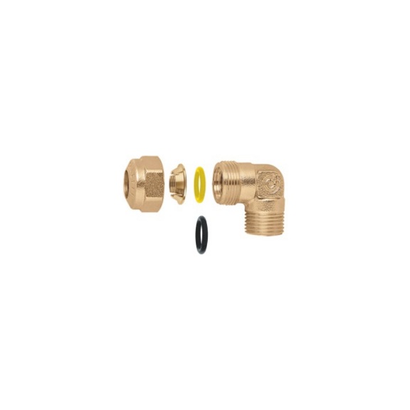Racc. mecc. curvo maschio a tenuta O-Ring CAL - RACCORDO-CURVO-1/2"M-&Oslash;18MM-CON-2-O-RING