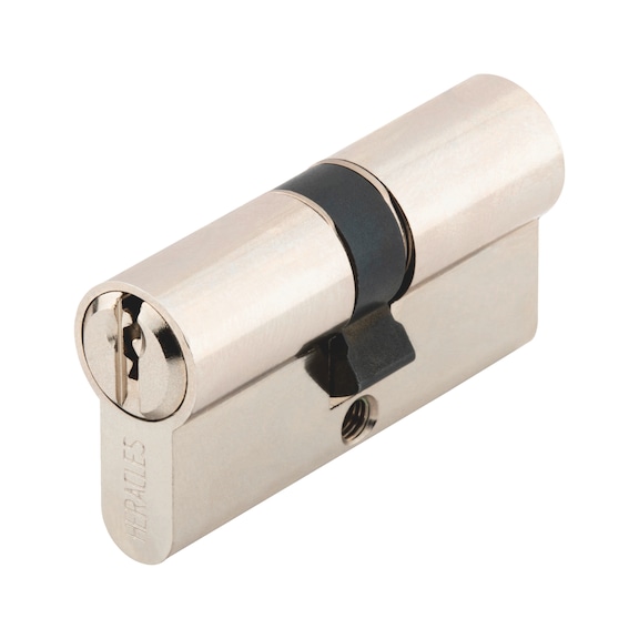 European 5G cylinder, nickel-plated brass - CYL-DB-KD-5PIN-HERACLES-BRS-(NI)-30X30