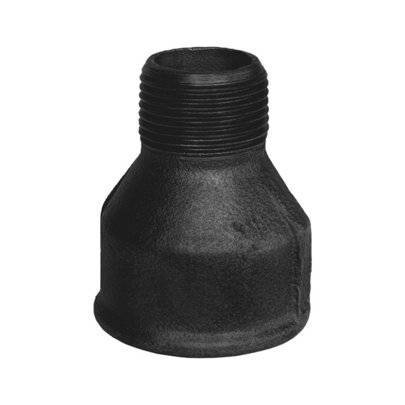 Sleeve, reduced with female and male thread EN10242 M4, plain malleable iron - 1